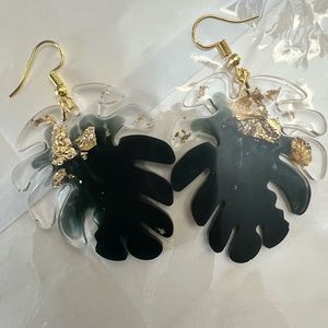 Resin Leaf Earrings